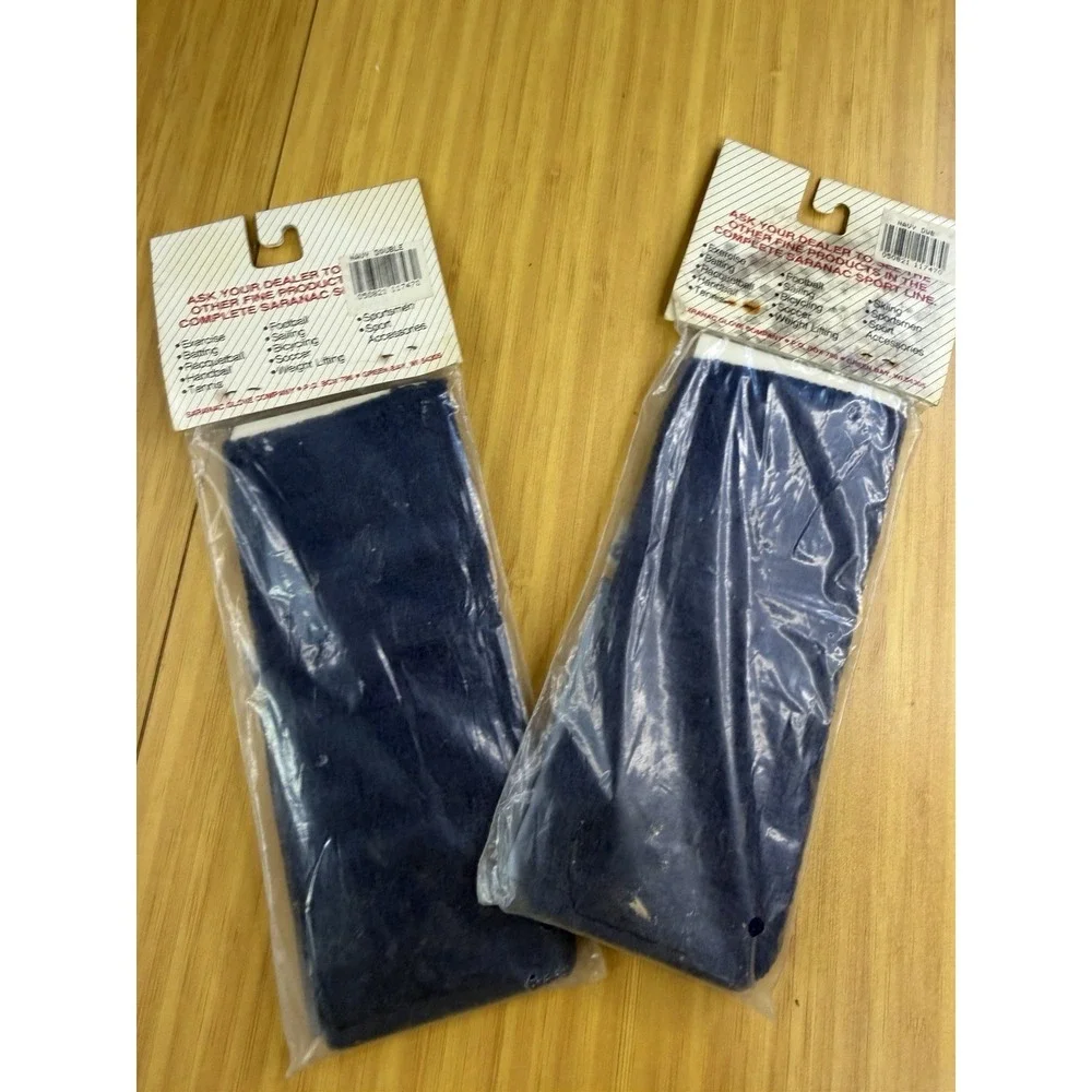 Lot Of 2 VINTAGE SARANAC PRO WRISTBANDS Navy Blue BRAND NEW SEALED